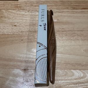 Furls Fiberarts Streamline Ergonomic Teak Wood Crochet Hook Size P 10mm